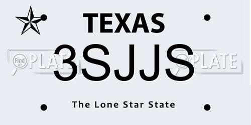 3SJJS Texas License Plate