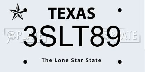 3SLT89 Texas License Plate