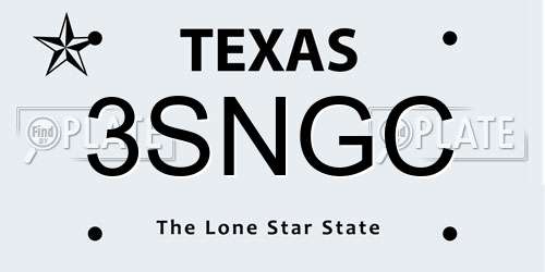 3SNGC Texas License Plate