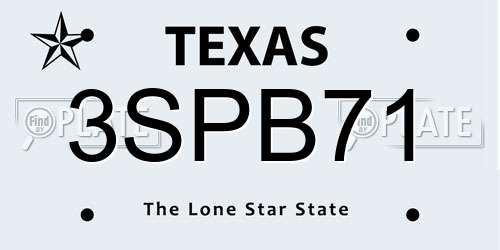 3SPB71 Texas License Plate