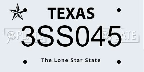 3SS045 Texas License Plate