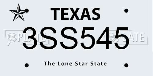 3SS545 Texas License Plate
