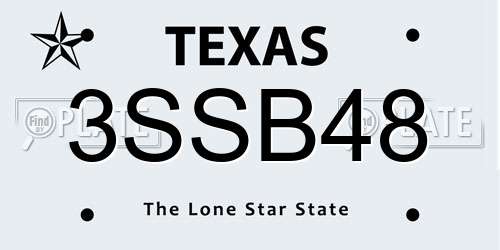 3SSB48 Texas License Plate
