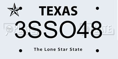 3SSO48 Texas License Plate