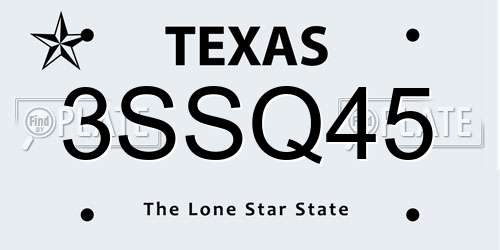 3SSQ45 Texas License Plate