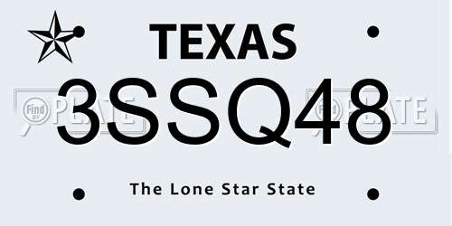 3SSQ48 Texas License Plate