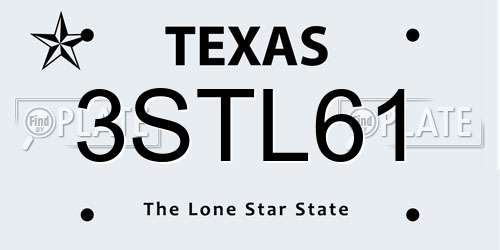 3STL61 Texas License Plate