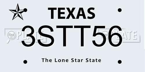 3STT56 Texas License Plate
