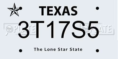 3T17S5 Texas License Plate