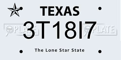 3T18I7 Texas License Plate