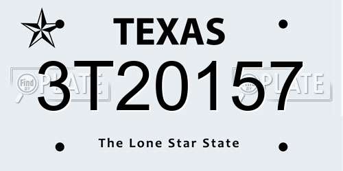 3T20157 Texas License Plate