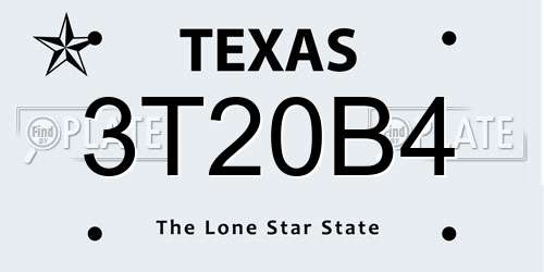 3T20B4 Texas License Plate