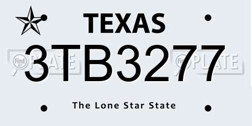 3TB3277 Texas License Plate