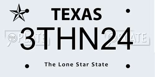 3THN24 Texas License Plate