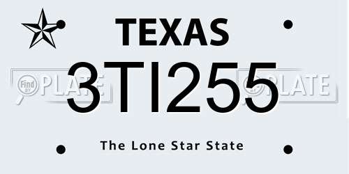 3TI255 Texas License Plate