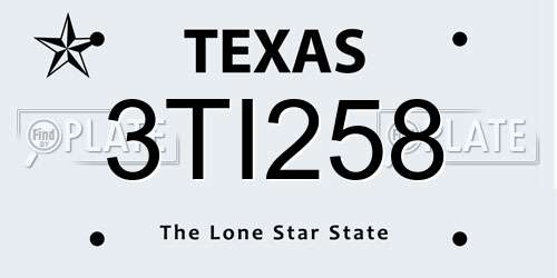 3TI258 Texas License Plate
