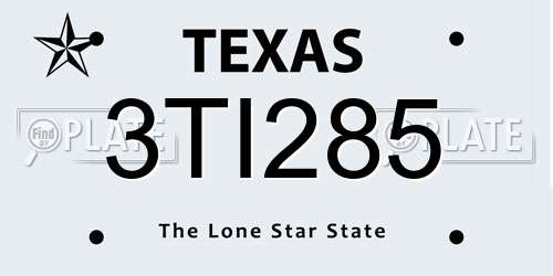 3TI285 Texas License Plate