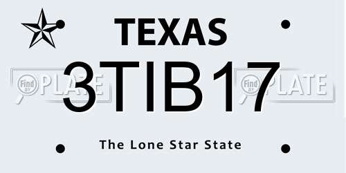 3TIB17 Texas License Plate