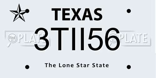 3TII56 Texas License Plate