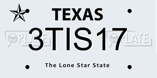 3TIS17 Texas License Plate