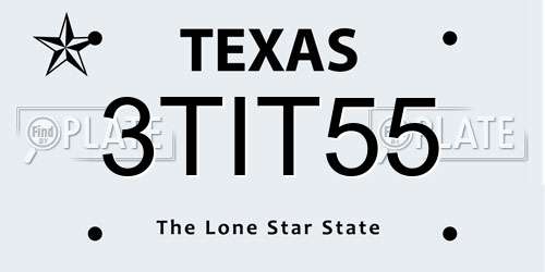 3TIT55 Texas License Plate