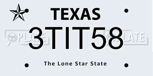 3TIT58 Texas License Plate