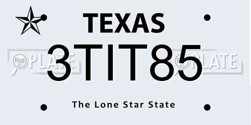 3TIT85 Texas License Plate