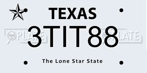 3TIT88 Texas License Plate