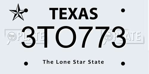 3TO773 Texas License Plate