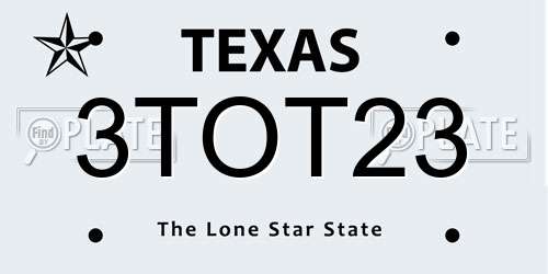 3TOT23 Texas License Plate