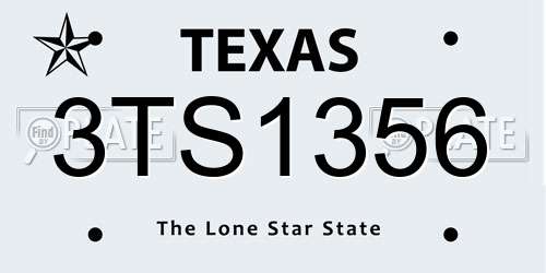 3TS1356 Texas License Plate