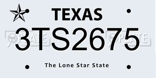 3TS2675 Texas License Plate