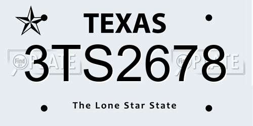 3TS2678 Texas License Plate