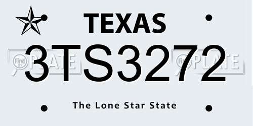 3TS3272 Texas License Plate