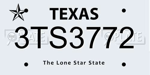 3TS3772 Texas License Plate