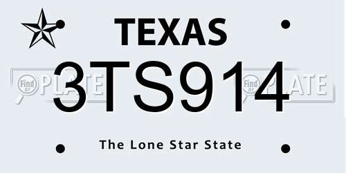 3TS914 Texas License Plate