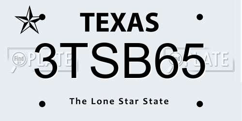 3TSB65 Texas License Plate