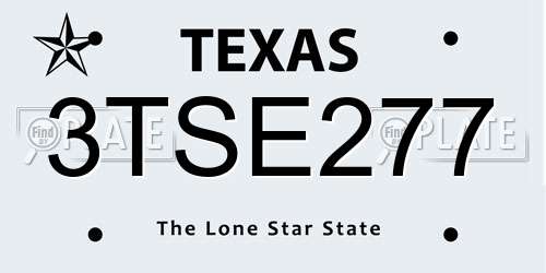 3TSE277 Texas License Plate