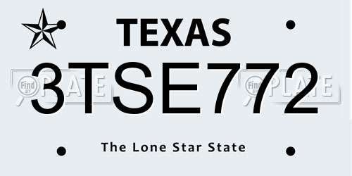 3TSE772 Texas License Plate