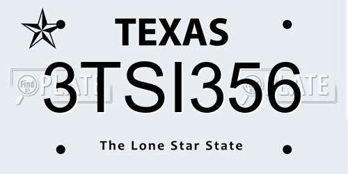 3TSI356 Texas License Plate