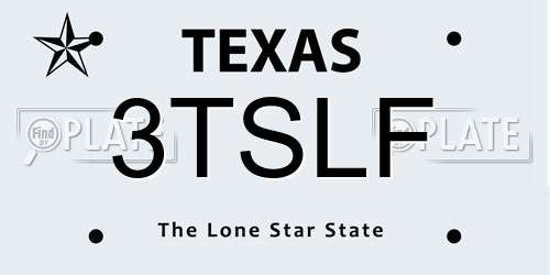 3TSLF Texas License Plate