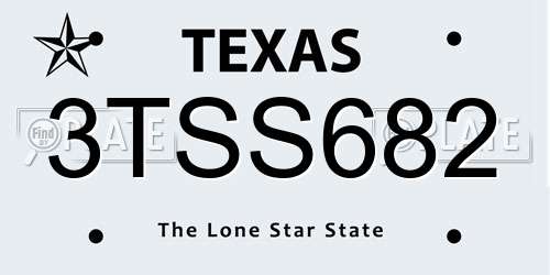 3TSS682 Texas License Plate
