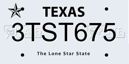 3TST675 Texas License Plate