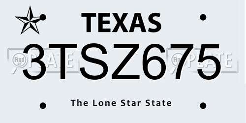 3TSZ675 Texas License Plate