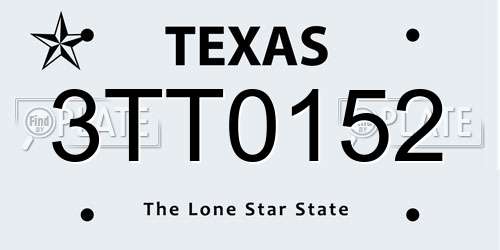 3TT0152 Texas License Plate