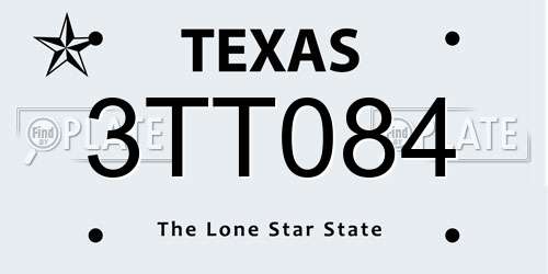 3TT084 Texas License Plate