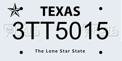 3TT5015 Texas License Plate