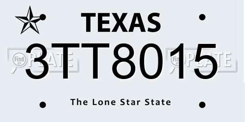 3TT8015 Texas License Plate