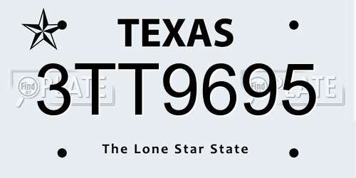 3TT9695 Texas License Plate