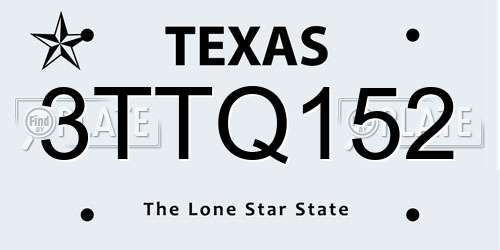 3TTQ152 Texas License Plate